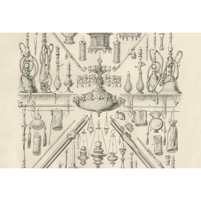 Mid 19th Century Islamic Lamps and Hookahs Object Study, 1846, Paper For Sale - Image 5 of 9