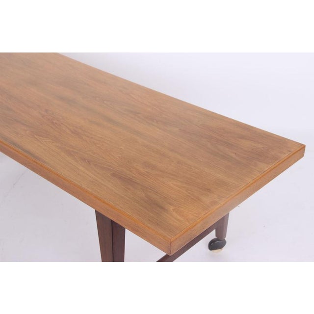 Wood Danish Coffee Table in Rosewood with 4 Casters, 1960s For Sale - Image 7 of 12
