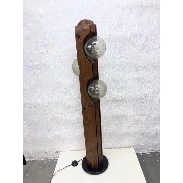 Brown Floor Lamp in Wood and Glass from Temde, 1970s For Sale - Image 8 of 15