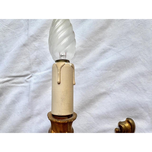 Mid-Century Louis XV Rocaille Style Gilt Bronze Sconces, France, Set of 2 For Sale - Image 17 of 18