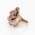 Mid 20th Century Vintage Enamel Flower Mine Diamond 14k Yellow Gold Ring Size 4.75 For Sale - Image 5 of 6