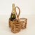 French Riviera Bottle Rack in Curved Bamboo and Wicker, Italy, 1970s For Sale - Image 4 of 11