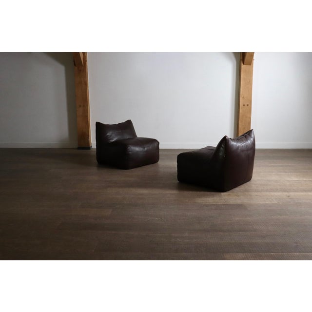 Animal Skin Le Bambole Lounge Chairs in Buffalo Leather by Mario Bellini for B&B Italia, 1970s, Set of 2 For Sale - Image 7 of 12