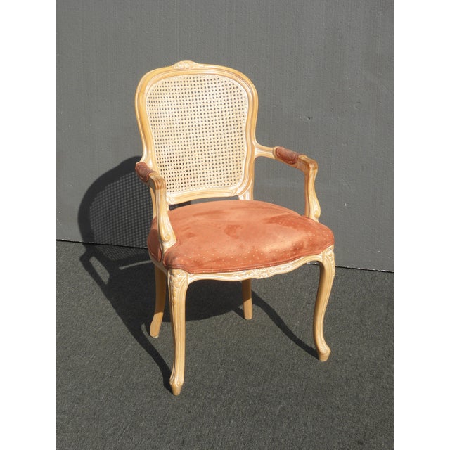 Vintage French Provincial Cane Back Off White Accent Chair ...