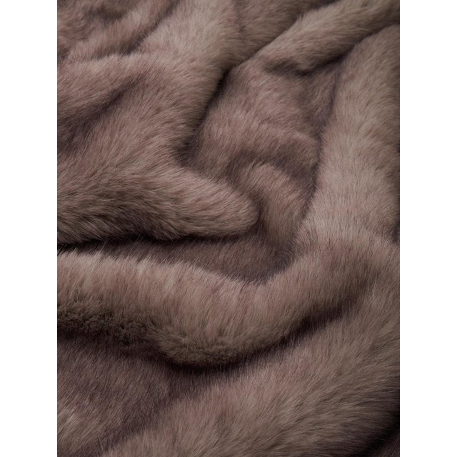 Grey Faux Fur Blanket by Villa Como For Sale - Image 4 of 5