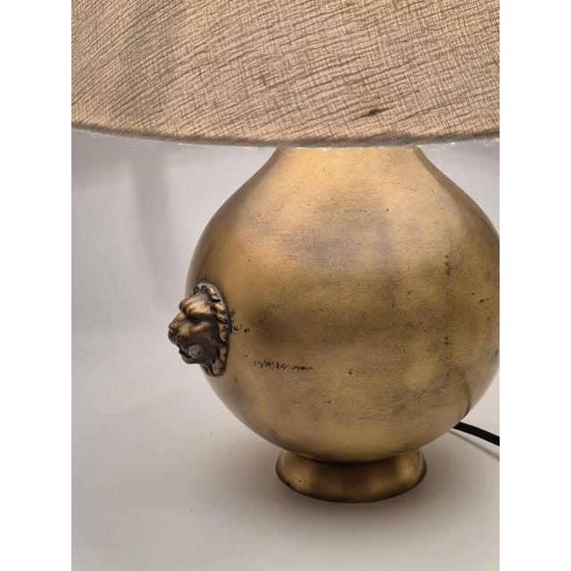 Swedish Grace Table Lamp in Brass with Decor of Lion, 1930s For Sale - Image 3 of 13