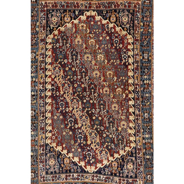 Persian Antique Persian Qashqai Rug 4’8" X 7’11" For Sale - Image 3 of 4