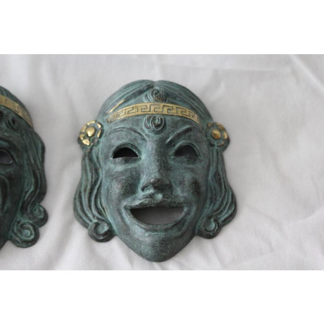 Bronze Theater Drama Masks, 1950s, Set of 2 For Sale - Image 11 of 18