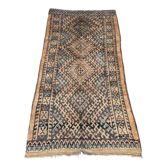 1980s Vintage Tribal Moroccan Rug - 6'3" X 11'11" For Sale