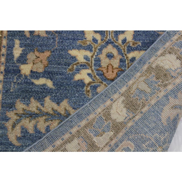 Traditional Classic Ziegler Rust Blue Hand-Knotted Wool Runner - 2'8'' X 9'3'' For Sale - Image 3 of 7
