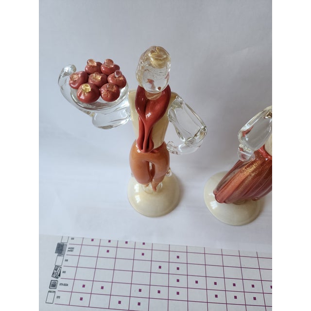 Stunning Pair of Vintage Murano Glass Figures For Sale - Image 9 of 12