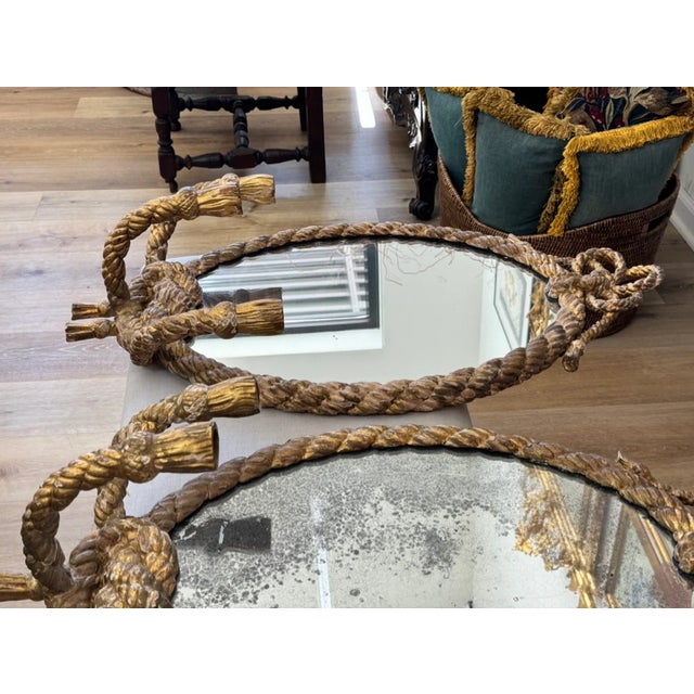 19th Century Pair of 19th Century English Rope Twist Mirrors by C. Nosoti For Sale - Image 5 of 11