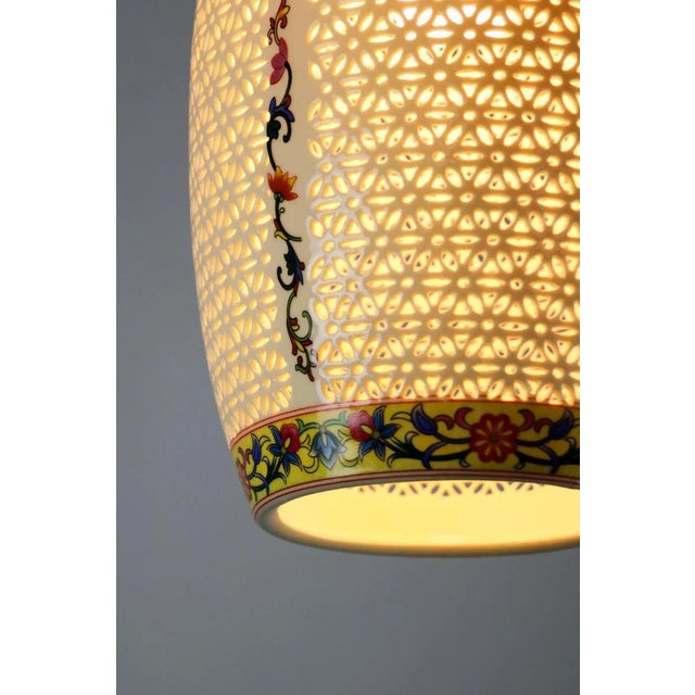 Oriental Ceramic Pendant Lamp, 1980s For Sale - Image 9 of 13