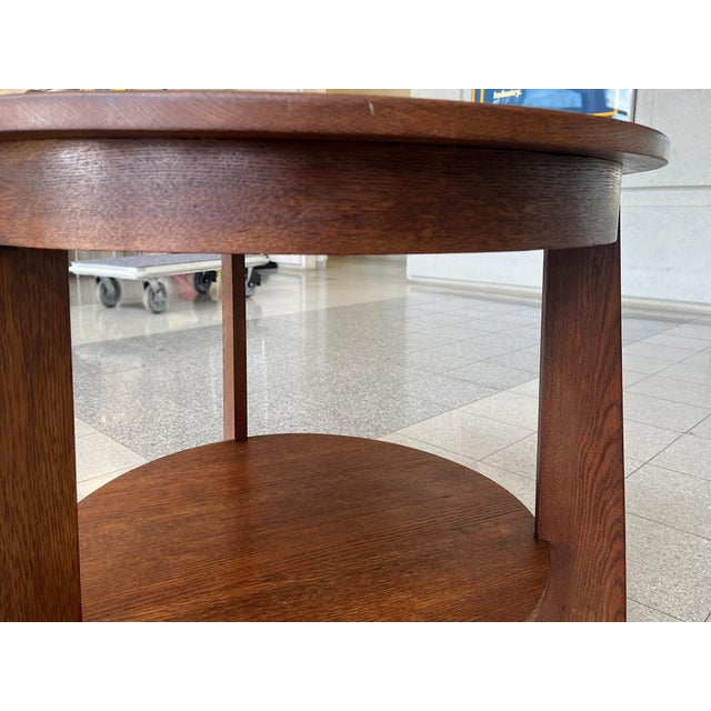 1920s Dutch Art Deco Tiered White Oak Side Table For Sale - Image 9 of 13
