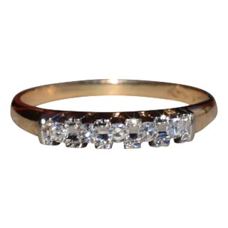 The Glenaro: Two Tone Diamond Cut Stackable Band with Diamonds For Sale