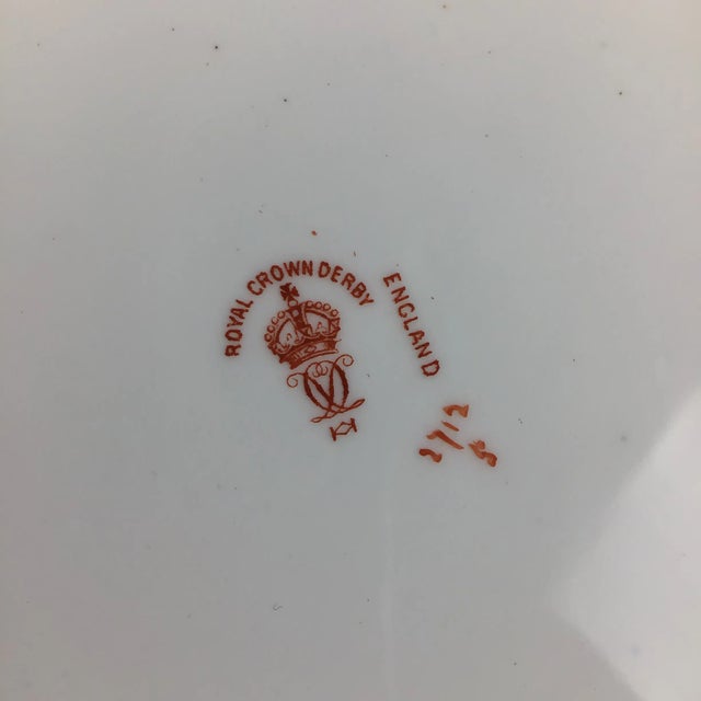 Vintage English Royal Crown Derby Porcelain Plate For Sale - Image 11 of 13
