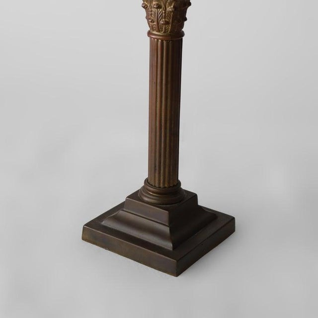 Pink English John Scott Bronze, Cranberry & Opalescent Hobnail Glass Oil Lamp C1890 For Sale - Image 8 of 9