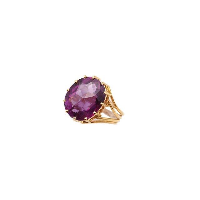 Vintage 18 Karat Gold Cocktail Ring For Sale - Image 4 of 8