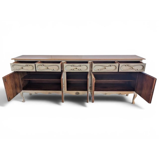Wood Mid-Century Style Walnut Sideboard For Sale - Image 7 of 17
