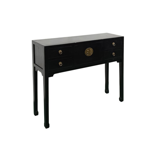 Elevate your living space with this striking Asian-inspired console table, seamlessly blending traditional craftsmanship...