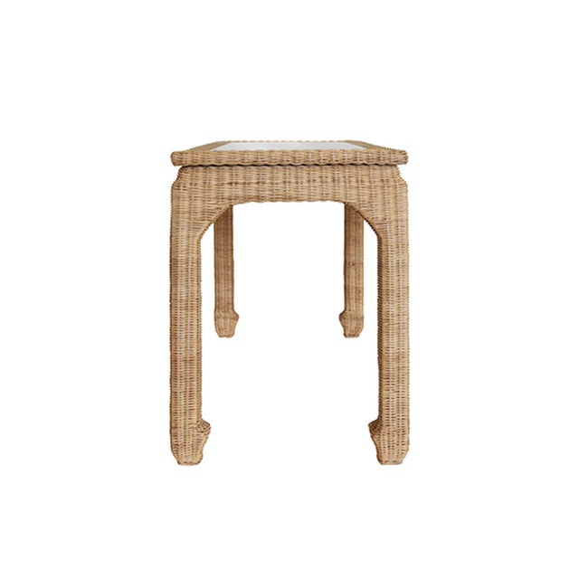 Transitional Matthew Izzo Home Verra Rattan Writing Desk For Sale - Image 3 of 7