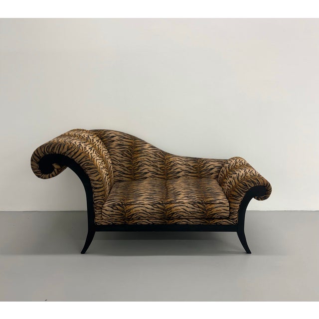 Late 20th Century Vintage Thayer Coggin Tiger Scroll Arm Loveseat For Sale - Image 5 of 8