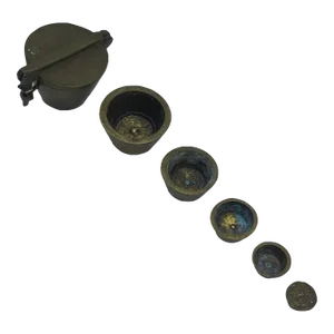 Vintage Spanish Brass Nested Weight Set- 6 Pieces