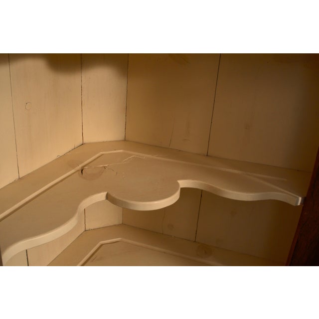 1970s Custom Bench Made Chippendale Style Walnut Corner Cabinet For Sale - Image 5 of 11