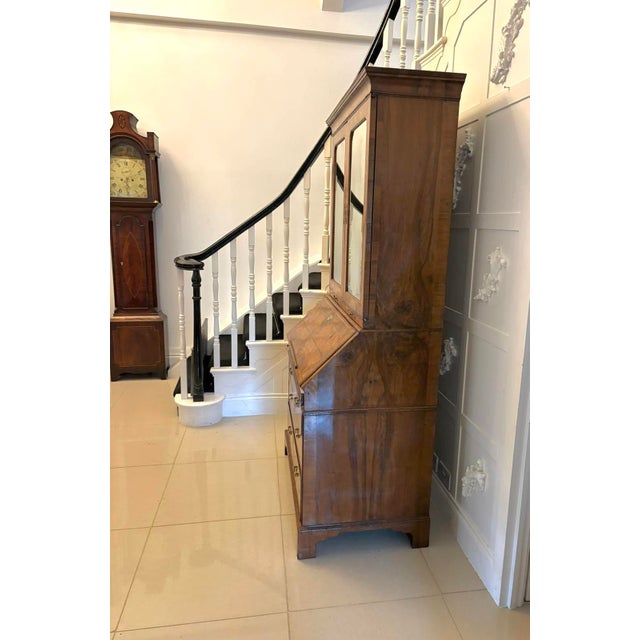 Antique George I Figured Walnut Bureau Bookcase with Secretaire, 1720 For Sale - Image 15 of 18