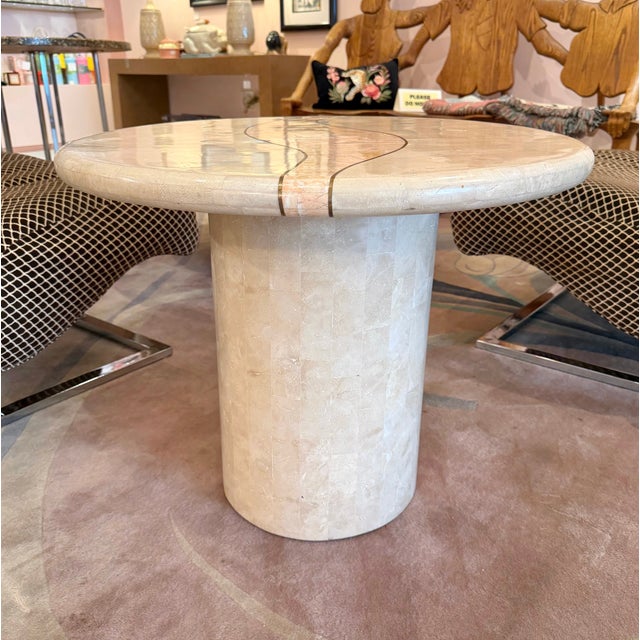 Vintage Tessellated Travertine Side Table by Casa Bique For Sale In New York - Image 6 of 9
