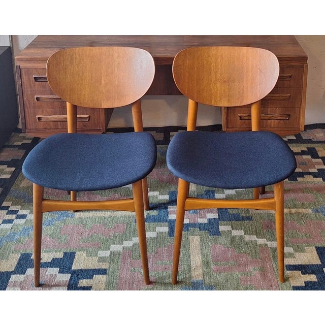 Tan Vintage Danish Teak Dining Chairs, 1960s, Set of 2 For Sale - Image 8 of 8