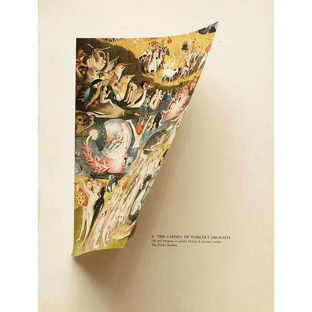 1955 After Bosch "The Garden of Worldly Delights" (Detail of Central Panel), Vintage Full-Color Print For Sale - Image 4 of 8
