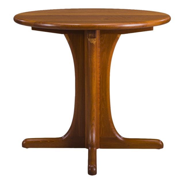 Vintage Scandinavian Danish Teak Round Side Table by Axelsen, 2003 For Sale