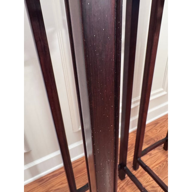 Vintage Monumental Asian Ming Style Solid Rosewood Plant Stands, a Pair For Sale - Image 9 of 14