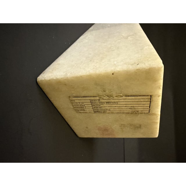 2010s Late 20th Century Minimalist White Marble Obelisk Sculpture – 18.5" For Sale - Image 5 of 10