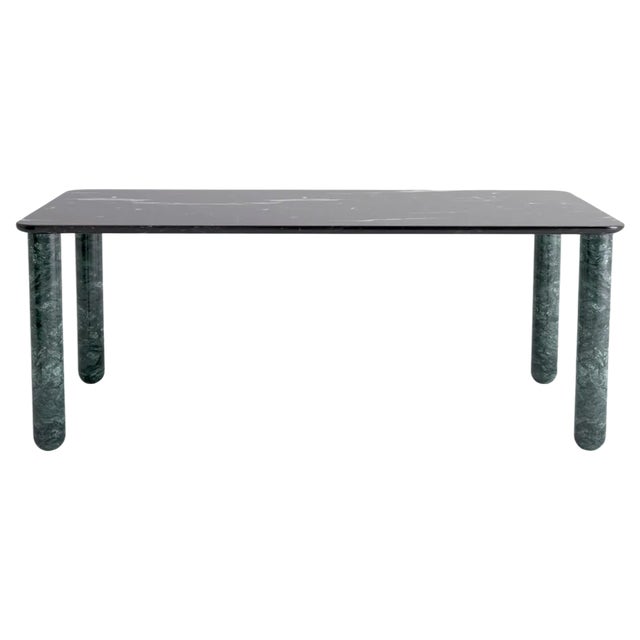 X Large Black and Green Marble Sunday Dining Table by Jean-Baptiste Souletie For Sale