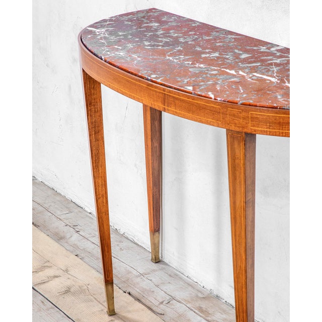Console Table with Marble Top attributed to Paolo Buffa, 1950s For Sale - Image 6 of 7