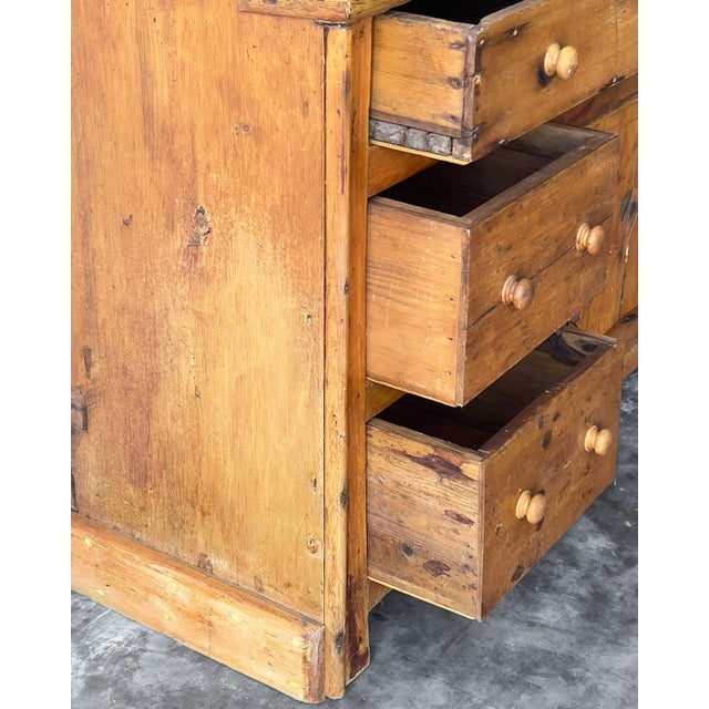 Antique Irish Pine Dresser | Hutch With Shelves For Sale - Image 11 of 17