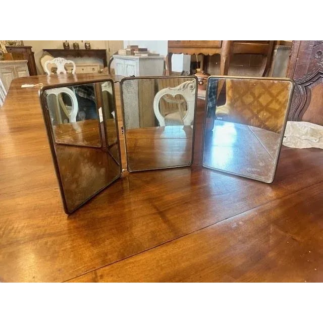 French 19th Century Three Part Fold Out Vanity Mirror with Rococo Style Scenes For Sale - Image 12 of 12