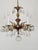 Brass Antique 5 Arm Petite Oxblood Empire Brass Cut Lead Glass Crystal Chandelier For Sale - Image 8 of 18