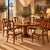1970s Vintage Italian Chippendale Walnut Dining Chairs With Bee Silk Upholstery - Set of 5 For Sale - Image 4 of 11