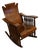 1900s Antique Mission Arts & Crafts Tiger Oak Wood Rocking Chair For Sale