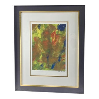 Late 20th CenturyJoan Mitchell "Untitled (Panels-Yellow/Blue)" Framed Art Print — 30" X 25" For Sale