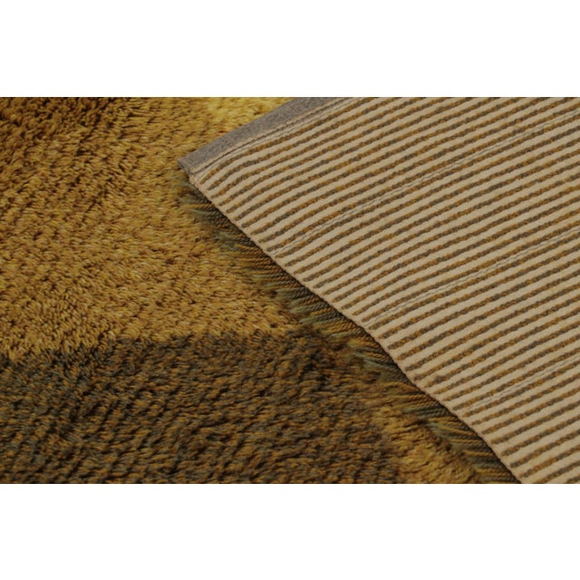 Textile Vintage Swedish Rya Rug With Tonal Yellow-Gold Geometric Shards - Rug & Kilim For Sale - Image 7 of 9