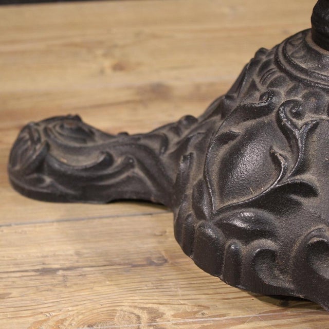 20th Century French Iron Bistro Table with Marble Top, 1970s For Sale - Image 6 of 13