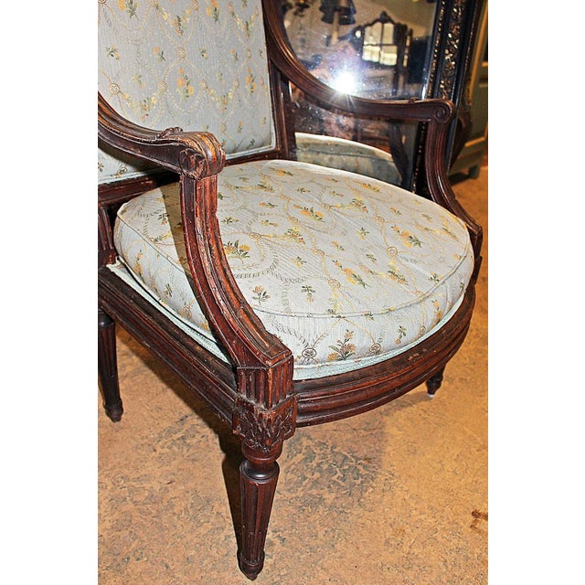 Green Antique 19th C. French Fauteuil Armchair For Sale - Image 8 of 8