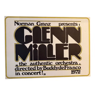 Poster for Norman Granz Presenting Glenn Millers Authentic Orchestra directed by Buddy De Franco in Concert, 1970s For Sale