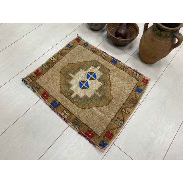 Turkish Vintage Anatolian Small Carpet For Sale - Image 3 of 5