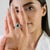 VRJewels Emerald Cut Emerald & Baguette Diamond Halo Ring Size 5 in 14k White Gold For Sale In New York - Image 6 of 14