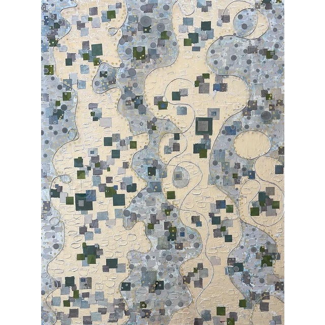 Kathleen Kane-Murrell, Mixed Media Abstract Composition, "Talking to a Crescent Moon" 2024 For Sale